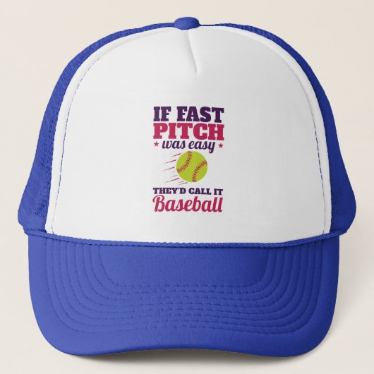 Wenn schnelles Pitchen einfach Fastpech Softball w Truckerkappe (Vorderseite)