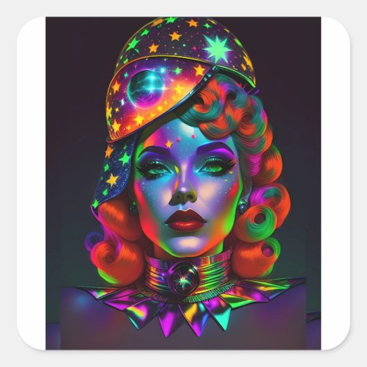 Wenn Schwarz auf Rot landete - Ken Gage Art Quadratischer Aufkleber (Vorderseite)