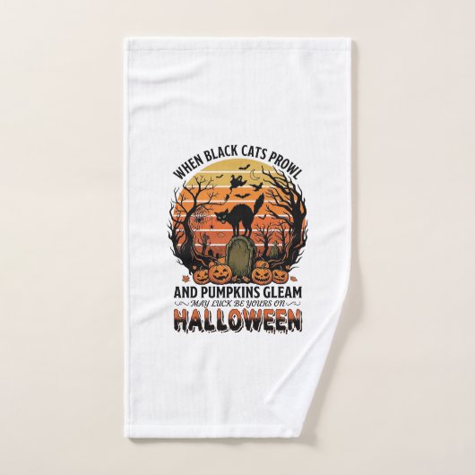 Wenn schwarze Katzen an Halloween Katze Grabstein Handtuch (Handtuch)