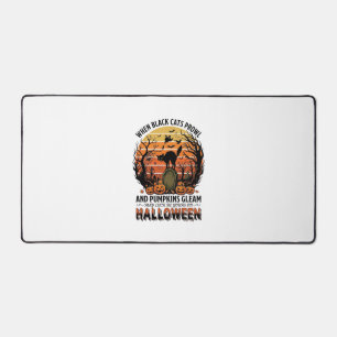 Wenn schwarze Katzen an Halloween Katze Grabstein Schreibtischunterlage