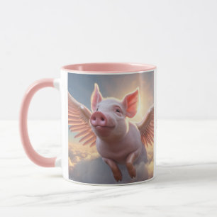 Wenn Schweine benutzerdefinierte Monogramm fliegen Tasse