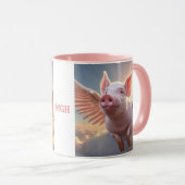 Wenn Schweine benutzerdefinierte Monogramm fliegen Tasse (VorderseiteRechts)