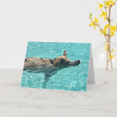 Wenn Schweine die Grußkarte schwimmen Karte (Gelbe Blume)
