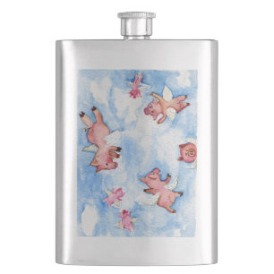 Wenn Schweine Flasche fliegen Flachmann