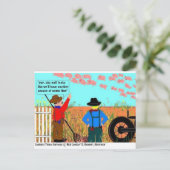 Wenn Schweine Flew Funny Cartoon Geschenke & Samml Postkarte (Stehend Vorderseite)