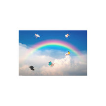 Wenn Schweine Fliegen 2 gesteppte Leinwand drucken