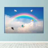 Wenn Schweine Fliegen 2 gesteppte Leinwand drucken (Insitu (Holzboden))