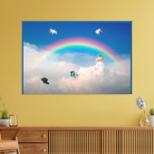 Wenn Schweine Fliegen 2 gesteppte Leinwand drucken (Insitu (Wohnzimmer))