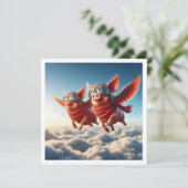 Wenn Schweine fliegen! Einladung des Schweines, Er (Stehend Vorderseite)