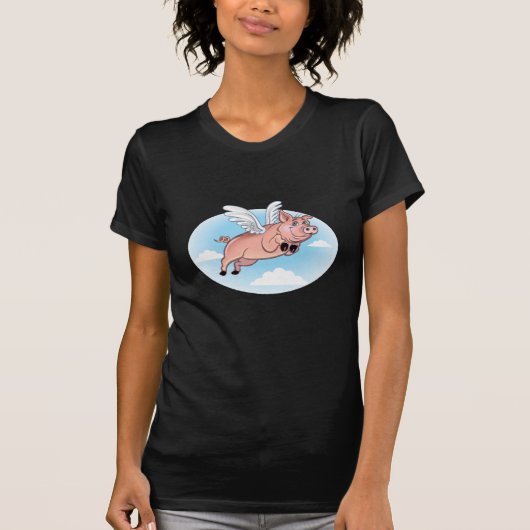 Wenn Schweine fliegen, geschieht Spaß T-Shirt (Vorderseite)