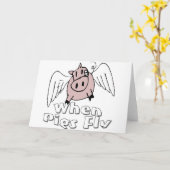 Wenn Schweine fliegen Karte (Gelbe Blume)