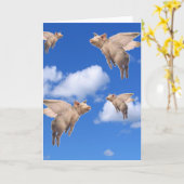 Wenn Schweine fliegen Karte (Gelbe Blume)