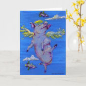 Wenn Schweine fliegen Karte (Gelbe Blume)