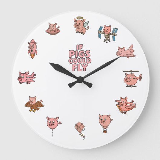 Wenn Schweine Fliegen Könnten Wanduhr – Bezaubernd (Vorderseite)