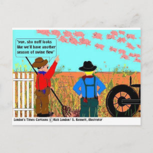 Wenn Schweine fliegen lustige Cartoon-Geschenke &  Postkarte