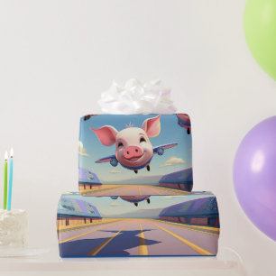 Wenn Schweine fliegen lustige geflügelte Schweine  Geschenkpapier