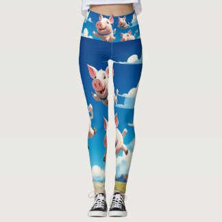 Wenn Schweine Fliegen Lustige Geflügelte Schweine Leggings
