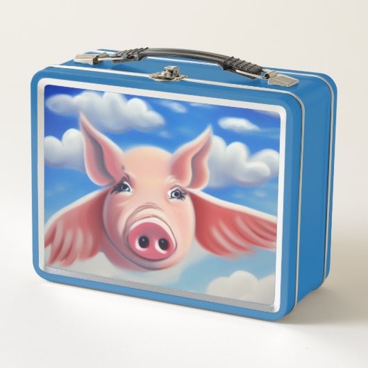 Wenn Schweine fliegen Metall Brotdose (Vorderseite)