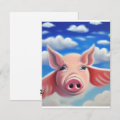 Wenn Schweine fliegen Mitteilungskarte (Vorne/Hinten)