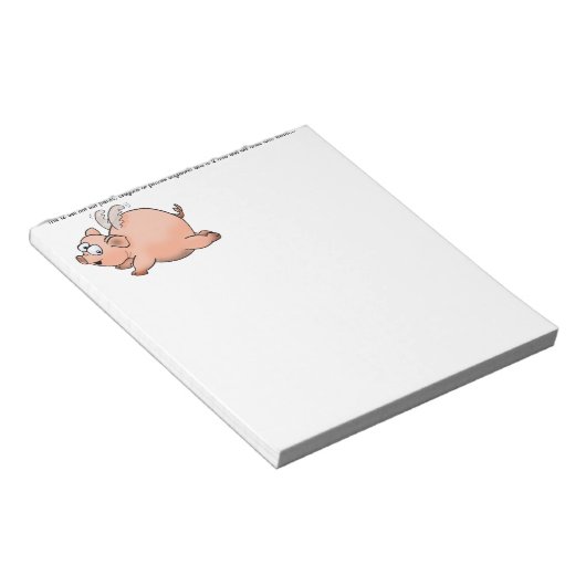 Wenn Schweine fliegen Notizblock (angewinkelt)