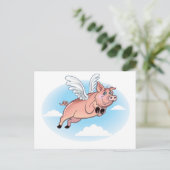 Wenn Schweine fliegen, passiert Spaß Postkarte (Stehend Vorderseite)
