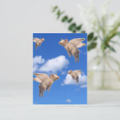 Wenn Schweine fliegen Postkarte (Stehend Vorderseite)