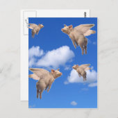 Wenn Schweine fliegen Postkarte (Vorne/Hinten)