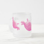 Wenn Schweine fliegen, rosa Schweine Mattglastasse (Vorderseite Links)
