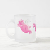 Wenn Schweine fliegen, rosa Schweine Mattglastasse (Links)