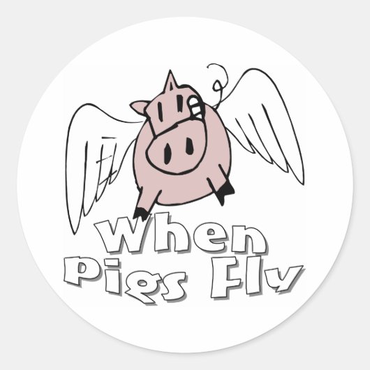 Wenn Schweine fliegen Runder Aufkleber (Vorderseite)