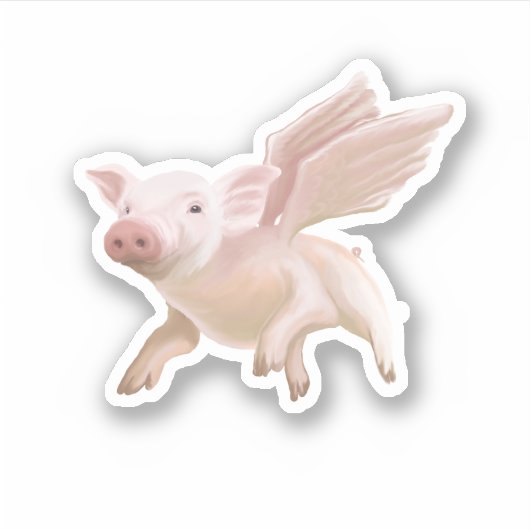 Wenn Schweine fliegen - Sag ihnen, sie sollen zurü Aufkleber (Vorderseite)