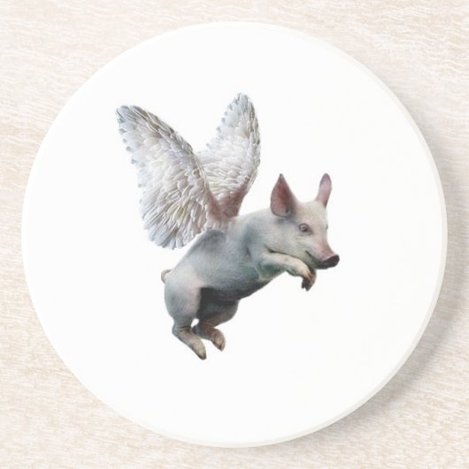 Wenn Schweine fliegen Sandstein Untersetzer (Vorne)
