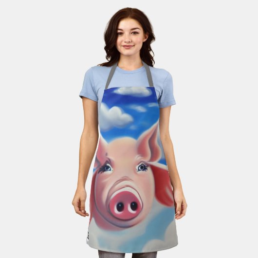 Wenn Schweine fliegen Schürze (Getragen)