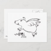 Wenn Schweine fliegen Wunder geschehen, glauben fl Postkarte (Vorne/Hinten)
