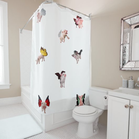 Wenn Schweine Fliegenduschvorhang Duschvorhang (Beispiel)