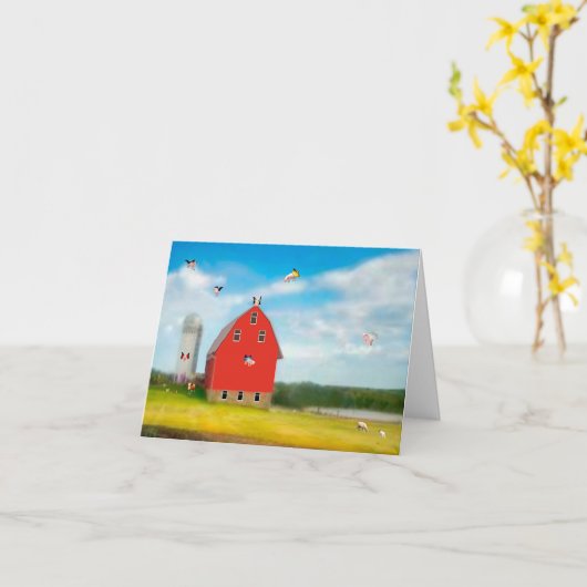 Wenn Schweine Flugkarte haben Karte (Gelbe Blume)