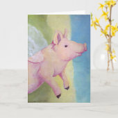 Wenn Schweine Flugkarte haben Karte (Gelbe Blume)