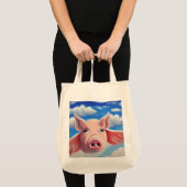 Wenn Schweine Fly Grocery Tasche (Vorderseite (Produkt))