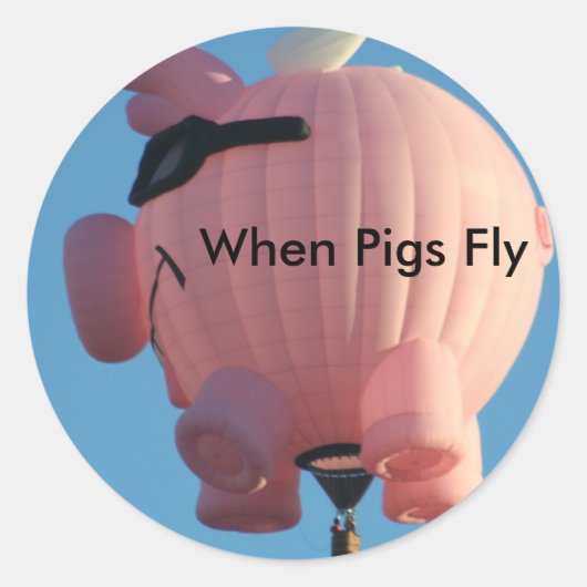 Wenn Schweine Fly Hot Air Ballon Aufkleber (Vorderseite)
