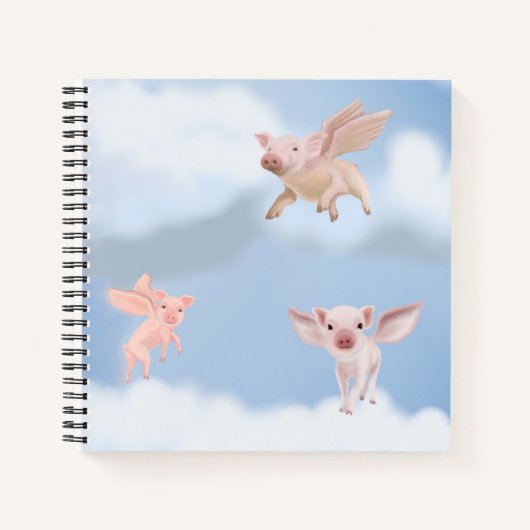 Wenn Schweine Fly Notebook Notizblock (Vorderseite)