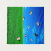 Wenn Schweine Fly Tapestry Wandteppich (Vorderseite (Horizontal))