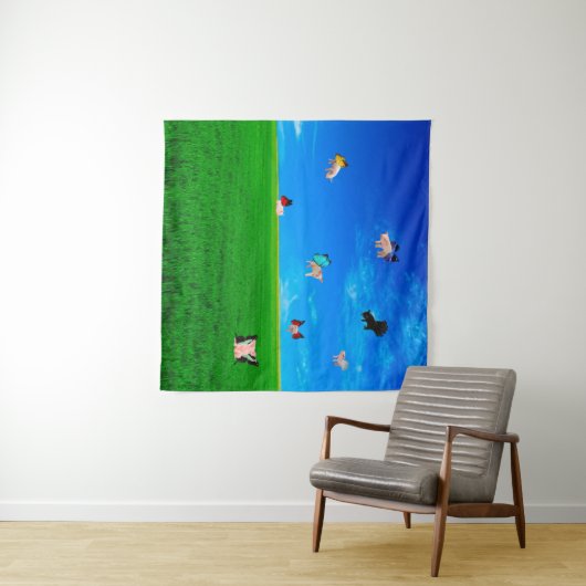 Wenn Schweine Fly Tapestry Wandteppich (Beispiel (Horizontal))