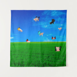 Wenn Schweine Fly Tapestry Wandteppich