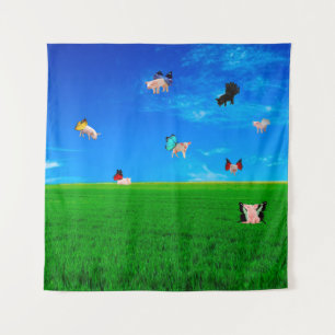 Wenn Schweine Fly Tapestry Wandteppich