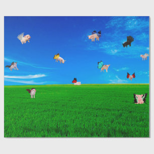 Wenn Schweine Fly Wrapping Papier Geschenkpapier