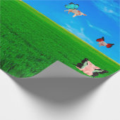 Wenn Schweine Fly Wrapping Papier Geschenkpapier (Ecke)