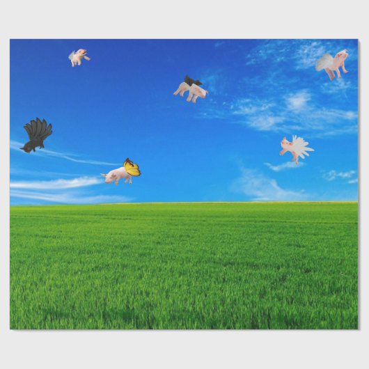 Wenn Schweine Fly Wrapping Papier Geschenkpapier (Flach)