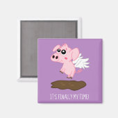 Wenn Schweine im Jahr des Schweins fliegen Magnet (Vorderseite/Rückseite)