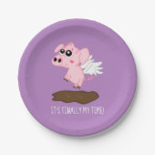 Wenn Schweine im Jahr des Schweins fliegen Pappteller (Vorderseite)