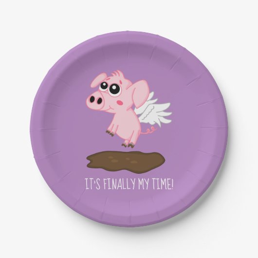 Wenn Schweine im Jahr des Schweins fliegen Pappteller (Vorderseite)